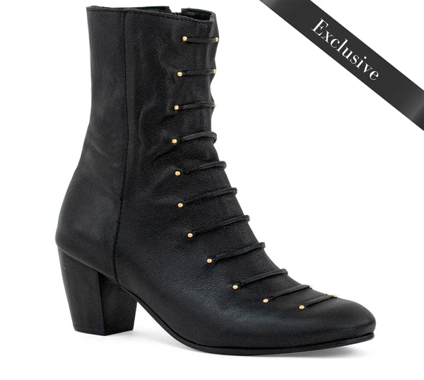 calleen cordero Sloan Boot Black Belmont w/ Brass Art