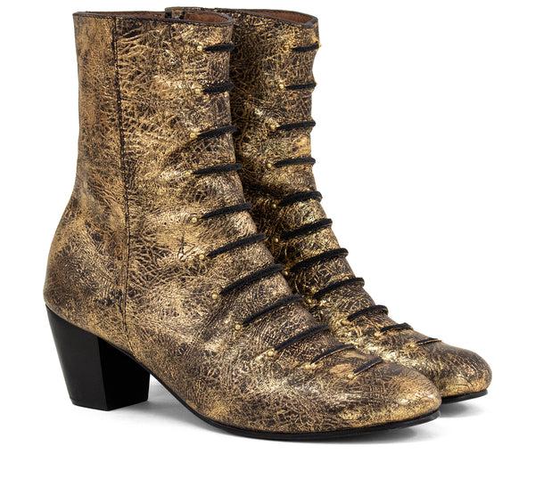 Calleen Cordero Sloan Boot Nash Dark Brown W/ Brass Art
