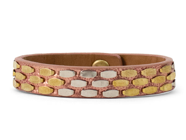 Calleen Cordero Snake .5" Bracelet Aqua Rust W/ Nickel & Copper Art