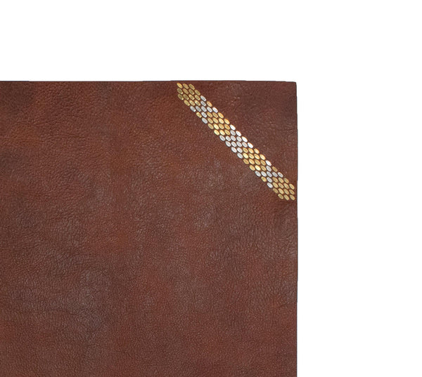 Calleen Cordero Snake Desk Blotter (15" X 22") Cognac W/ Nickel & Brass