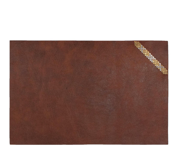 calleen cordero Snake Desk Blotter (15" x 22") Cognac w/ Nickel & Brass