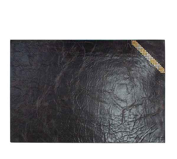 calleen cordero Snake Desk Blotter (15" x 22") Espresso Rodeo w/ Nickel & Brass