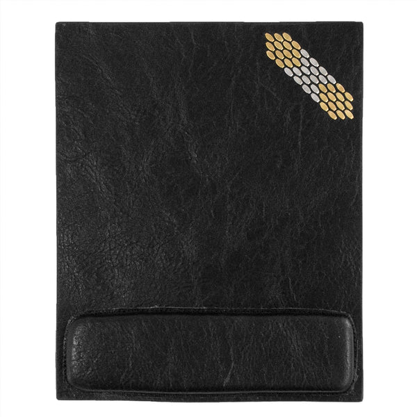 calleen cordero Snake Square Mouse Pad Black w/ Nickel & Brass