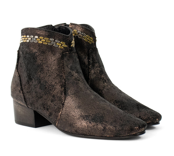 Calleen Cordero Sofi Boot Black Borello W/ Brass & Nickel Art