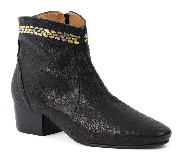 calleen cordero Sofi Boot Black Borello w/ Brass & Nickel Art