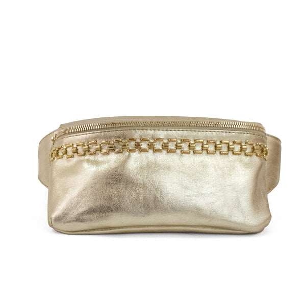 calleen cordero Sonia Belt Bag Gold Britania w/ Brass Art
