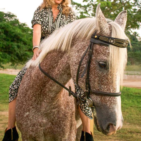 Calleen Cordero Sophia Browband Black Aniv W/ Nickel & Brass Art