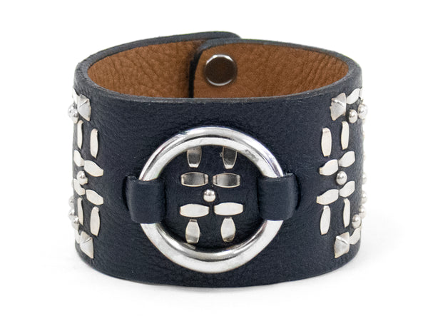 Calleen Cordero Suki 1.75" Bracelet Stone Nappa W/ Nickel Art