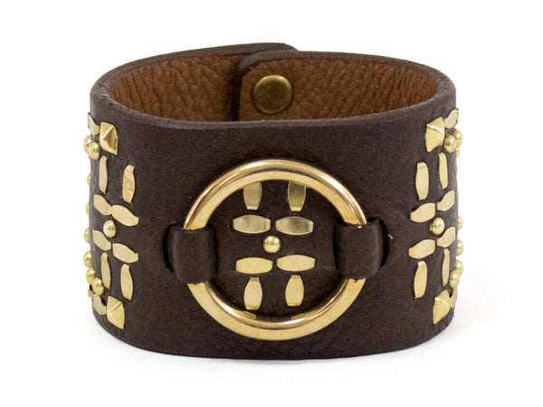 Calleen Cordero Suki 1.75" Bracelet Stone Nappa W/ Nickel Art