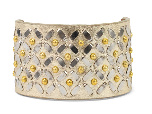 Calleen Cordero Sula 1.5" Buckle Bracelet Flamingo Britania W/ Brass & Nickel Art