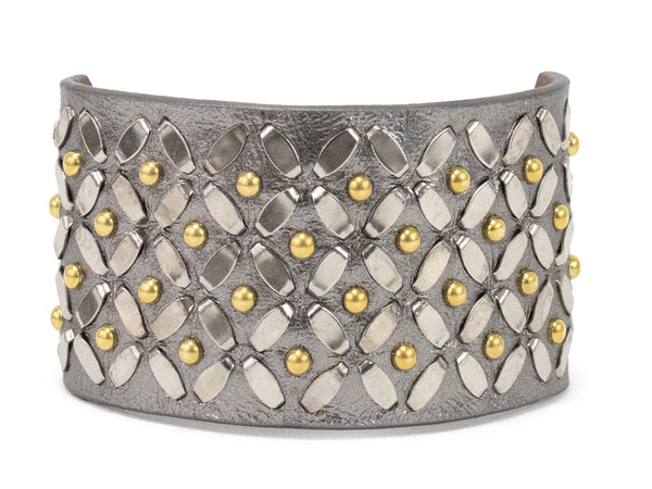 Calleen Cordero Sula 1.5" Buckle Bracelet Flamingo Britania W/ Brass & Nickel Art