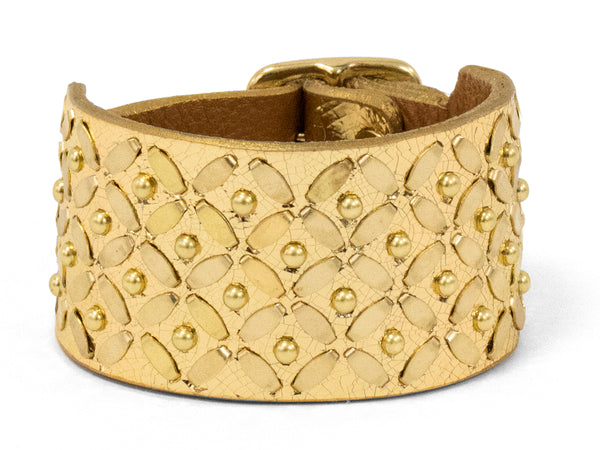 Calleen Cordero Sula 1.5" Buckle Bracelet Flamingo Britania W/ Brass & Nickel Art