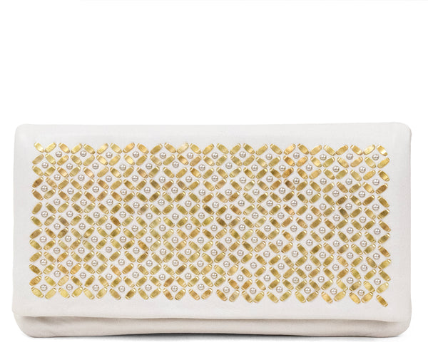 Calleen Cordero Sula Clutch Hueso Veneto W/ Brass & Nickel Art
