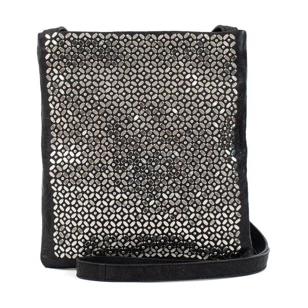 Calleen Cordero Sula Messenger Black Lizard W/ Nickel & Brass Art