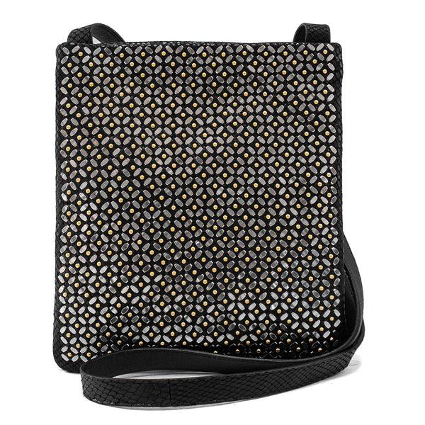 calleen cordero Sula Messenger Black Lizard w/ Nickel & Brass Art