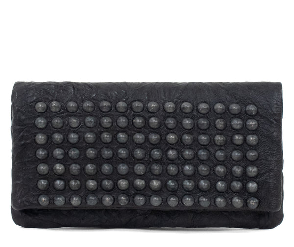 Calleen Cordero Sula Tosa Clutch Black Borello W/ Nickel Art