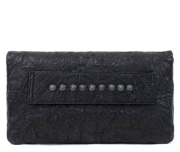 Calleen Cordero Sula Tosa Clutch Black Borello W/ Nickel Art