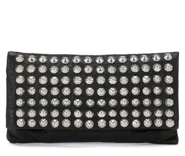 calleen cordero Sula Tosa Clutch Black Borello w/ Nickel Art