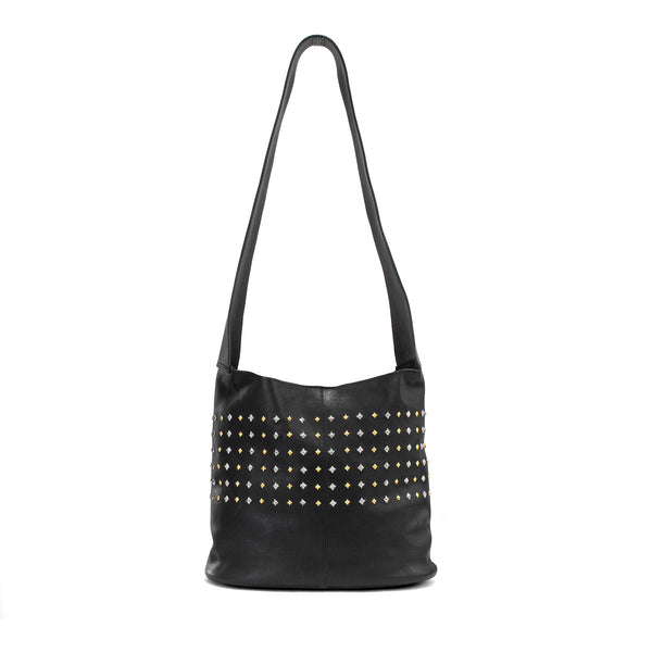 Calleen Cordero Tama Easton Messenger Black Aniline W/ Nickel & Brass Art