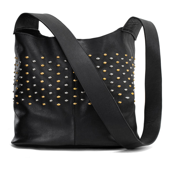 calleen cordero Tama "T" Messenger Black Aniline w/ Nickel & Brass Art