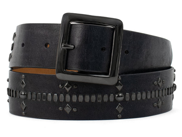 Calleen Cordero Tamara 1.5" Belt Black Belmont W/ Nickel Art