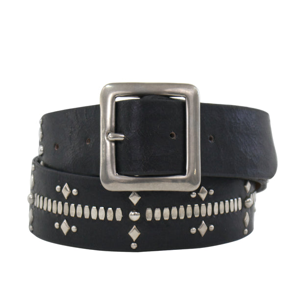 calleen cordero Tamara 1.5" Belt Black Belmont w/ Nickel Art