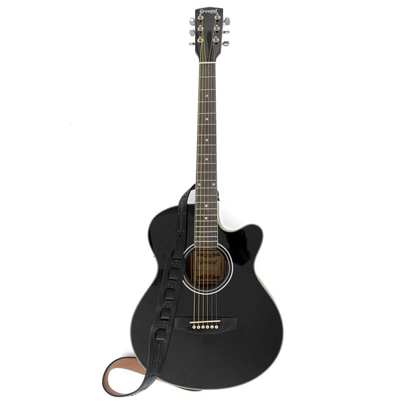 Calleen Cordero Tamara Guitar Strap Black Aniline W/ Black Art