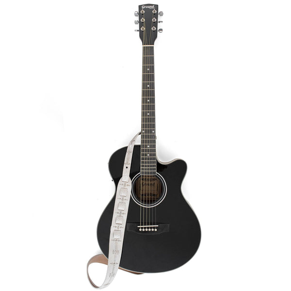 Calleen Cordero Tamara Guitar Strap White Pearl Cracked W/ Nickel Art