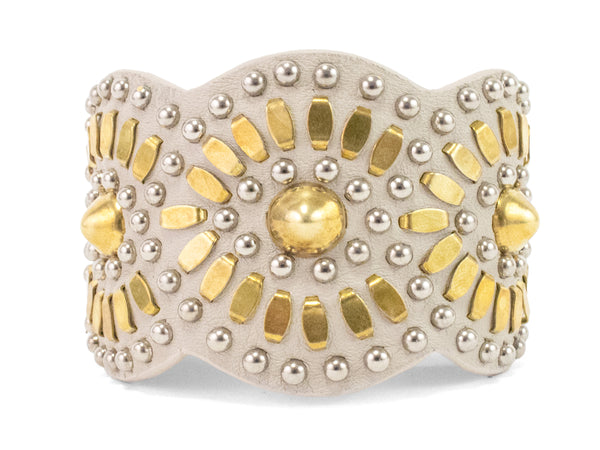 Calleen Cordero Tania Sculpted Bracelet Puerto Rico Gold W/ Brass & Nickel Art