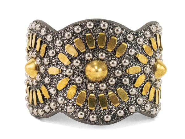 Calleen Cordero Tania Sculpted Bracelet Puerto Rico Gold W/ Brass & Nickel Art