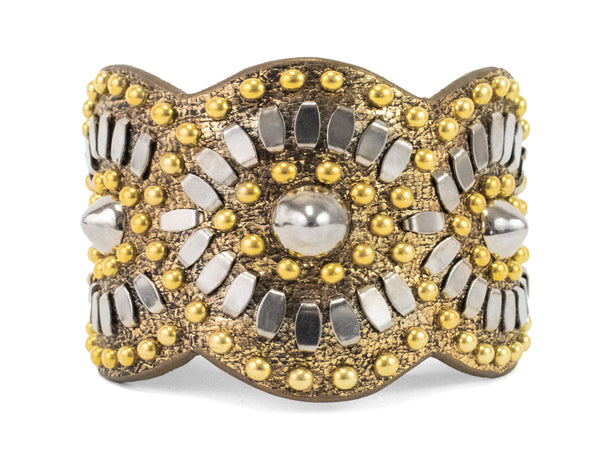 calleen cordero Tania Sculpted Bracelet Puerto Rico Gold w/ Brass & Nickel Art