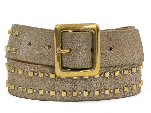 Calleen Cordero Tanto 1.5" Belt Perla Nappa W/ Brass & Nickel