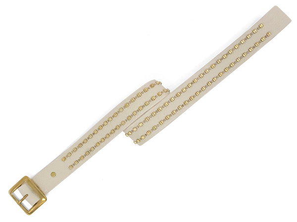 Calleen Cordero Tanto 1.5" Belt Perla Nappa W/ Brass & Nickel