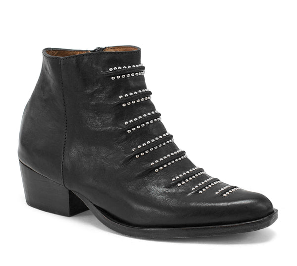 calleen cordero Tiba Short Boot Black Leather w/ Nickel Art
