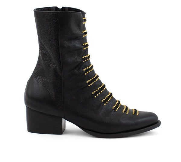 Calleen Cordero Tiba Tall Boot Black Belmont W/ Brass Art
