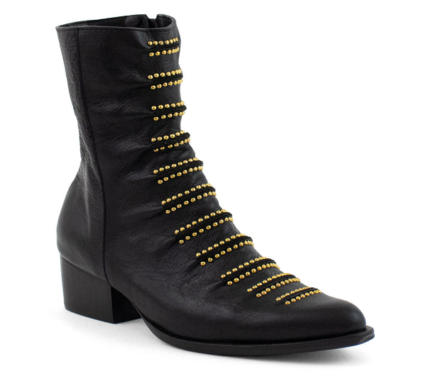 calleen cordero Tiba Tall Boot Black Belmont w/ Brass Art