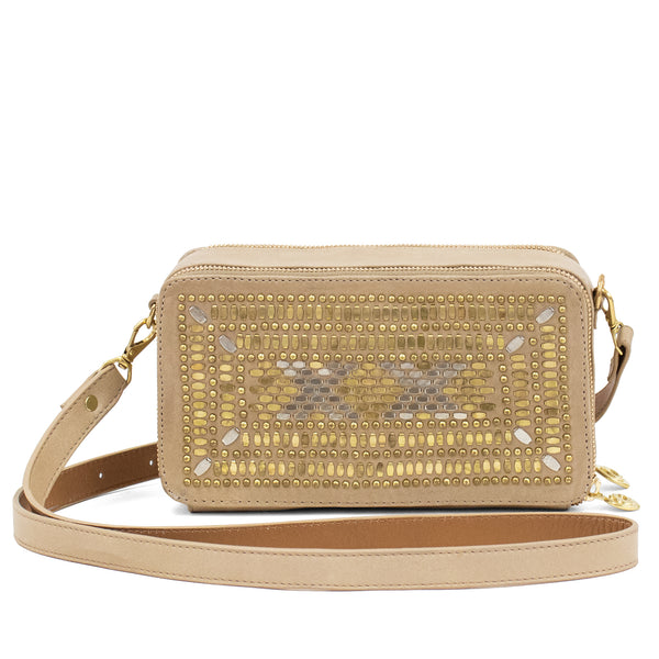 Calleen Cordero Tilda Large 100 Messenger Neo Gold W/ Brass & Nickel Art