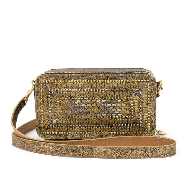 calleen cordero Tilda Large 100 Messenger Neo Gold w/ Brass & Nickel Art calleen cordero Tilda Large 100 Messenger Neo Gold w/ Brass & Nickel Art