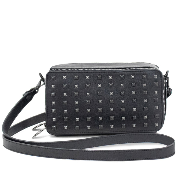 Calleen Cordero Tilda Large Easton Messenger Black Leather W/ Black Art