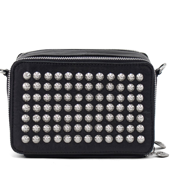 Calleen Cordero Tilda Tosa Messenger Black Leather W/ Nickel Art