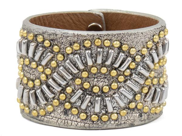 Calleen Cordero Topaz 2" Bracelet Dusty Gold W/ Brass & Nickel