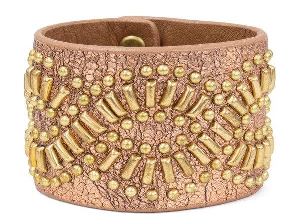 Calleen Cordero Topaz 2" Bracelet Dusty Gold W/ Brass & Nickel