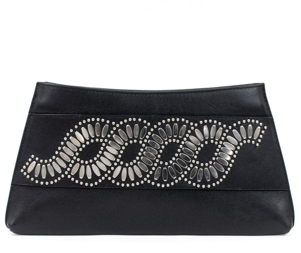 Calleen Cordero Topaz Clutch Black Belmont W/ Brass & Nickel Art