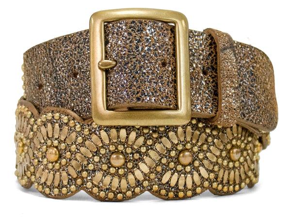 Calleen Cordero Topaz Sculpted 1.75" Belt Earth Rodeo W/ Nickel Art