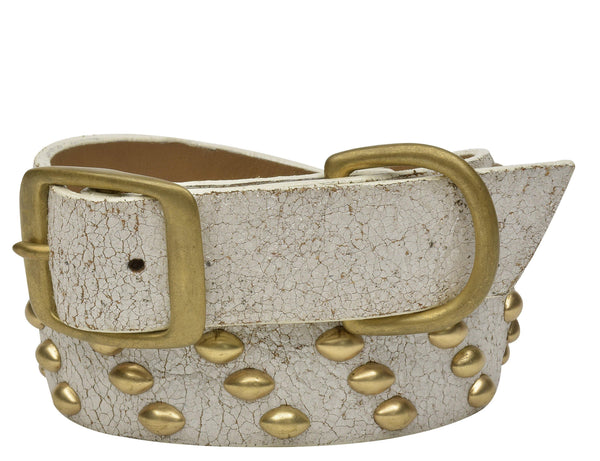 Calleen Cordero Tortuga 20" Dog Collars Black El Paso Leather W/ Nickel Art