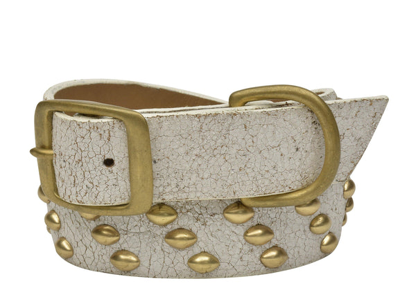 Calleen Cordero Tortuga 22" Dog Collars Black Leather W/ Brass Art