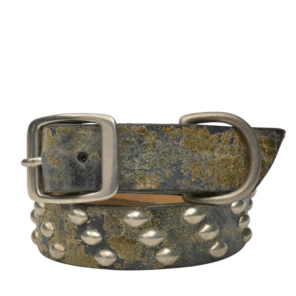 Calleen Cordero Tortuga 22" Dog Collars Black Leather W/ Brass Art