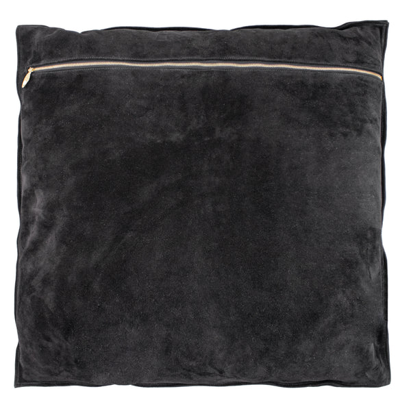 Calleen Cordero Tribecca 25" X 25" Pillow Case Tribecca Art - Black Suede W/ Brass & Black