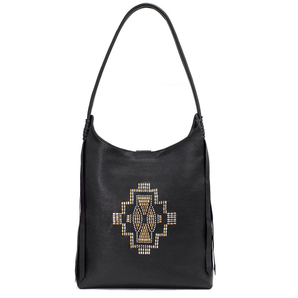 Calleen Cordero Tribecca Handbag Butter Leather W/ Brass & Nickel Art