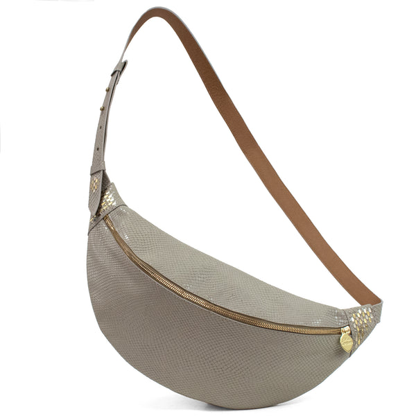 calleen cordero Tulsi Crossbody Linen Lizard w/ Brass & Nickel